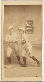 Stealing Second, from the Girl Baseball Players series (N48, Type 2) for Virginia Brights Cigarettes