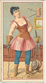 Fencing Master, from the Occupations of Women series (N502) for Frishmuth's Tobacco Company
