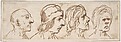 Four Caricatured Heads