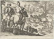 Ostrich Hunt from a Set of Ten Hunting Scenes (1609)