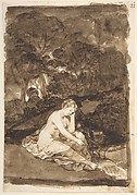 A Nude Woman Seated Beside a Brook (Summer?), from Images of Spain Album (F), page 32