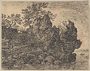 Landscape with a River and a Rocky Cliff