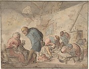 Peasants Drinking
 verso: sketches of peasants