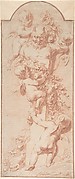 Four Putti Decorating a Herm with Garlands of Fruit and Foliage