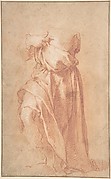 Study of a Headless Draped Figure with Arms Crossed
Verso: Figure of a Man in a Voluminous robe, Seen from Behind