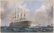 Telegraph Cable Fleet at Sea, 1865