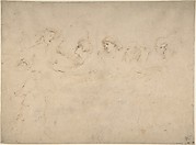 Alcibiades Interrupting the Symposium; verso: Sketches of the Baptism of Christ and of a Man