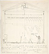 Letter with Sketch of Artist Painting Stage Scenery