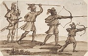 Three Archers and a Figure with a Spear