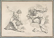 Hercules and Cacus, after Annibale Carracci; Destruction of Enceladus, after Agostino Carracci