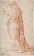 Young Man Standing in Profile Facing Left (recto); Sketch of Two Capitals (verso)