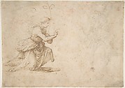 The Annunciation (recto); Faint View of Buildings (verso)