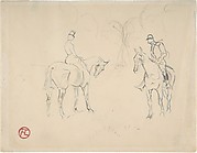 Two Riders on Horseback (A Woman and a Man)
