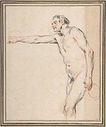 Study of a Nude Man Holding Bottles