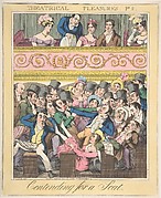 Theatrical Pleasures, Plate 2: Contending for a Seat