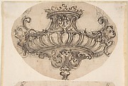 Design for Suspended Censer with Acanthus Ornament and Winged Cherub Heads at Chain Fastenings.