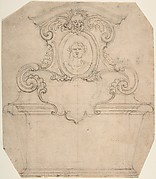 Design for a Funeral Monument with a Framed Bust Surmounted by a Skull (Recto). An Unfinished Variation of Recto Design (Verso)