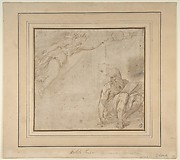 Figure Studies: Flying Victory, and a Seated Old Man with a Book