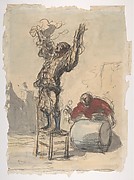 Street Show (Paillasse) (recto); a clown playing a drum (verso)