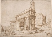 The Arch of Septimus Severus Seen from the West
