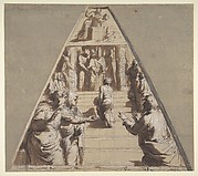 Presentation of the Virgin in the Temple (below), Abraham about to Sacrifice Isaac (above)