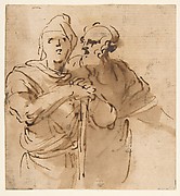 Two Men Seen Three- Quarter Length