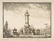 Elevation en perspective d'une colonne destinée pour la Sépultre d'une Reine