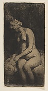 Woman at the Bath with a Hat beside Her