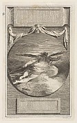 Winged Figure Flying Through Clouds