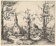 Landscape with Small Church and Arch over Stream (counterproof)
