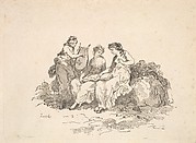 Harmony – Two Nymphs Singing, Another Playing a Lyre (from Imitations of Modern Drawings)
