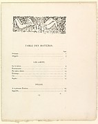 Table of contents and colophon for the book: Parallèlement