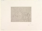 Crouching Figure Next to an Oriental Chair