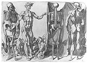 Two Flayed Men and Their Skeletons