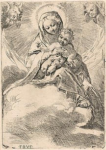 The Virgin Seated on a Cloud