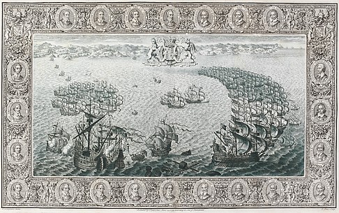 The Tapestry Hangings of the House of Lords Representing the Several Engagements Between the English and Spanish Fleets...