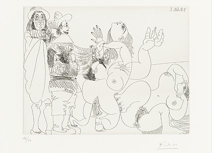 Young Nobleman with a Reiter and Two Female Nudes, from 347 Suite