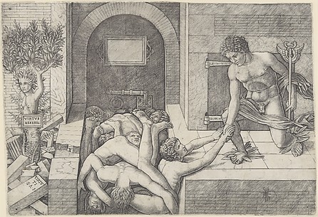 Ignorance and Mercury, an Allegory of Virtue and Vice (lower half)