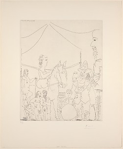 At the Circus: Group with Female Rider and Clown, from 347 Suite