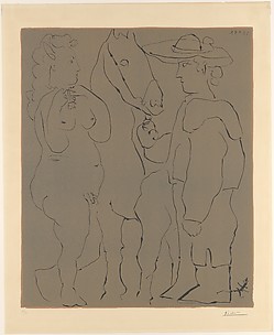 Standing Picador with his Horse and a Woman