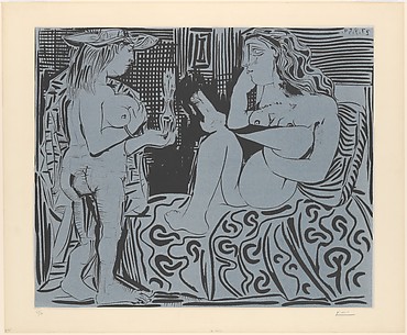Two Women with a Vase of Flowers