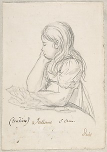 Portrait of Juliane Sophie Heger as a Child, leaning on a Table