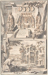 A Reconstruction of the Thermae of Diocletian (above) and a View of the Ruins (below)