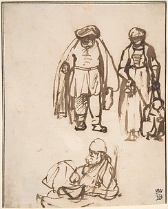 Studies of Two Men and a Woman Teaching a Child to Walk