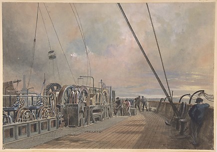 Deck of Great Eastern, aft, the paying out machinery