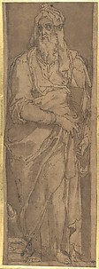 Standing Prophet in a Niche, Holding a Book.