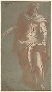 Standing Bearded Man Holding a Book.