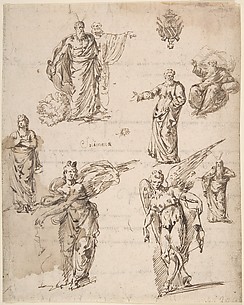Sheet of Studies with Angels and Religious Figures