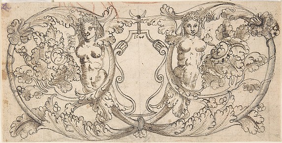Ornament with Hybrids Emerging from a Plant