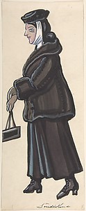 Woman in a black fur
